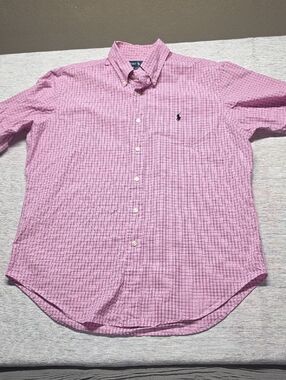 Polo by Ralph Lauren Pink Checked Cotton Button-Down Shirt